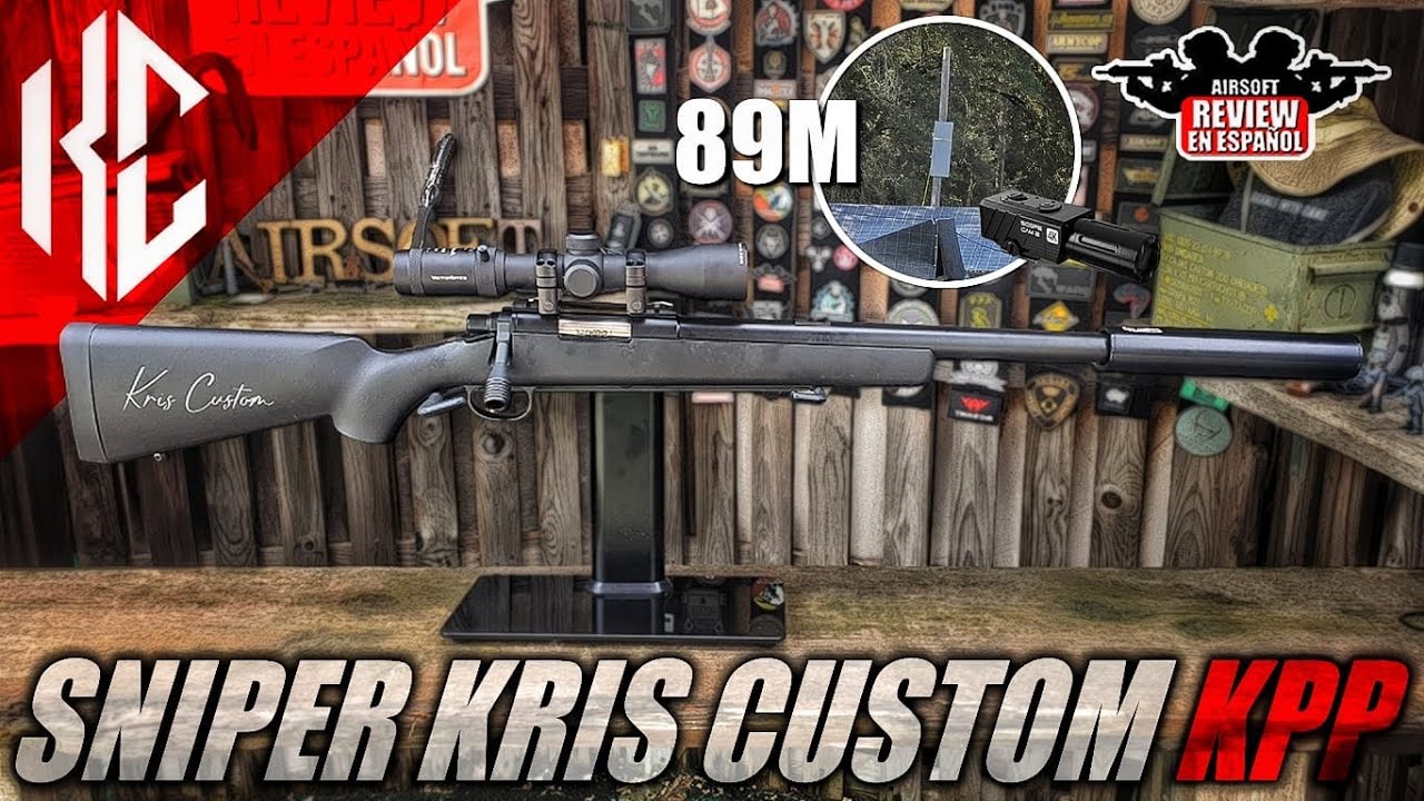 NUEVO SNIPER KRIS CUSTOM KPP de Muelle  ( Review & Test Shot Scope Cam )| Airsoft Review en Español