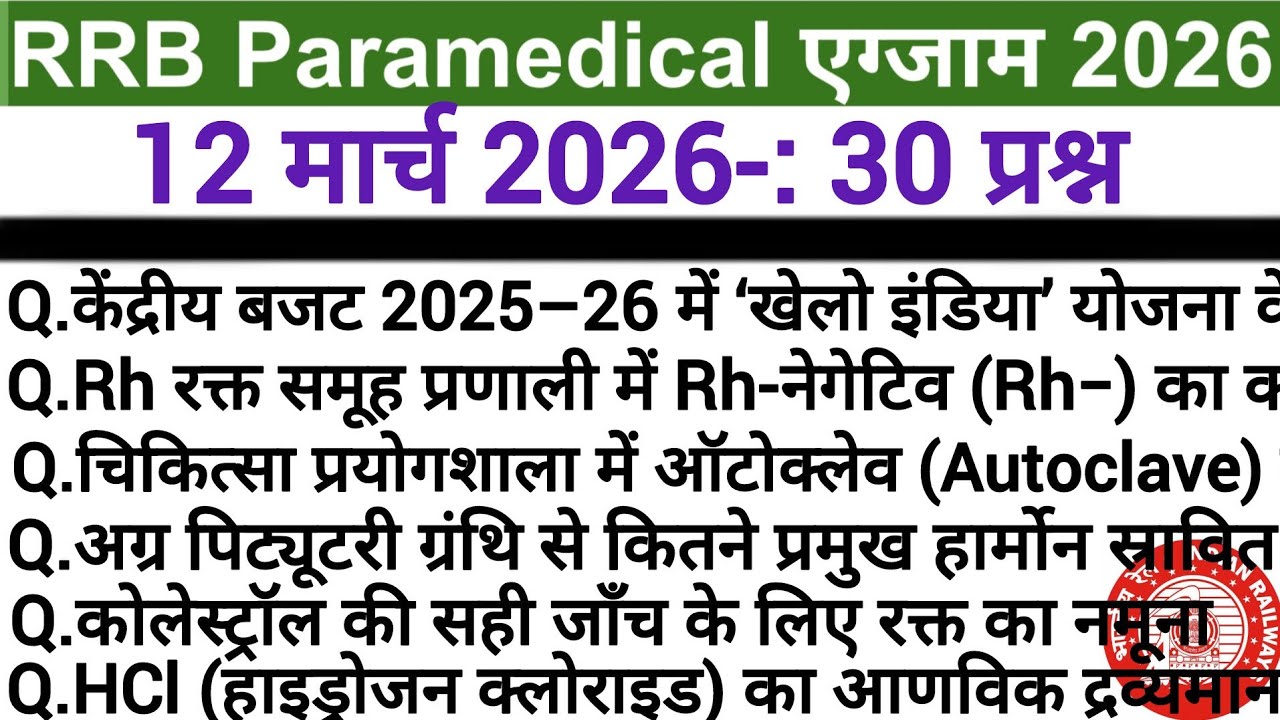 RRB Paramedical Exam 2026 ||  12 March Analysis | Today Paper Review || RRB Paramedical Review 