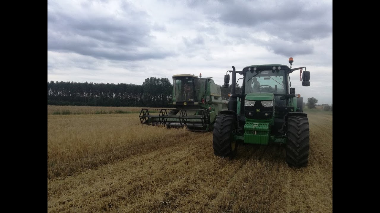 Żniwa 2020, John Deere 975, &, John Deere 6110M