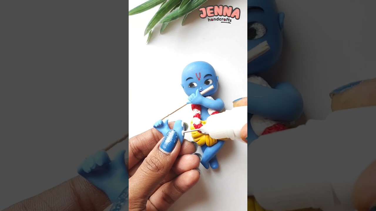 Crafting #Krishna 🌸 #DIY #Janmashtami Special #CraftIdeas🌼With #AirDryClay 🌈