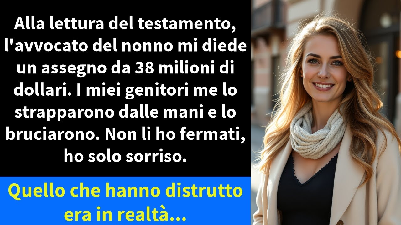 Alla lettura del testamento, l'avvocato del nonno mi diede un assegno da 38 milioni di dollari.