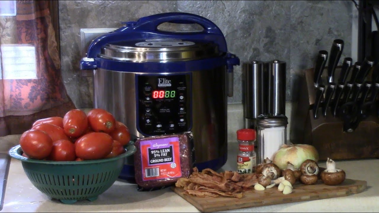 Pressure Cooker Bacon Burger Tomato Sauce