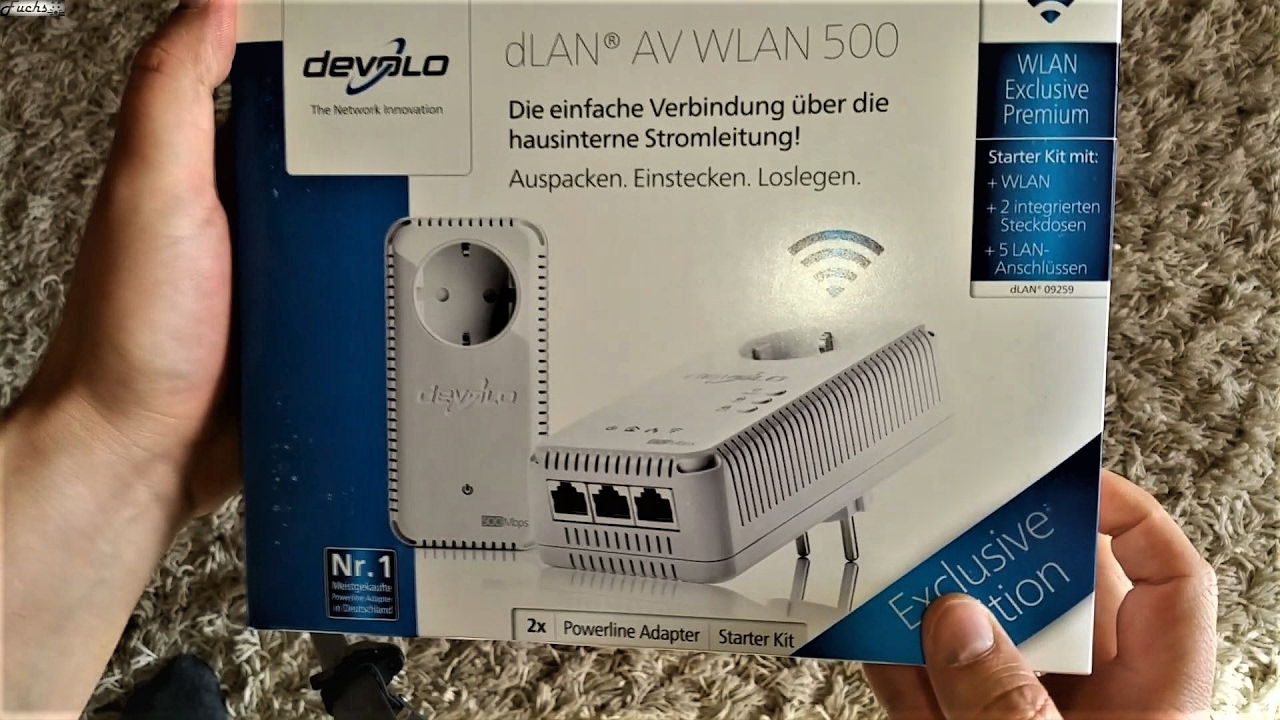 Devolo dLAN AV WLAN 500 Internet über el.  Steckdosen