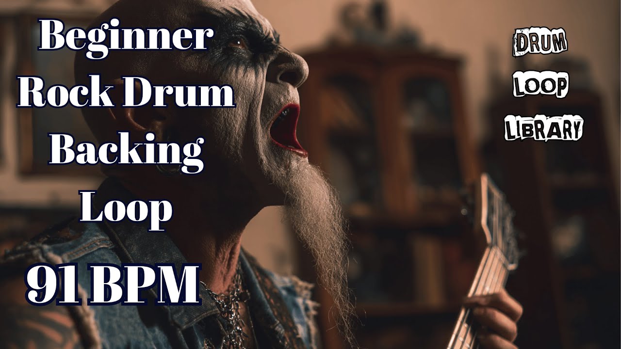 91 BPM Beginner Rock Drum Loop &ndash; Clean Mid-Tempo Beat
