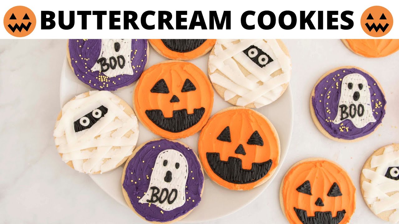Simple Halloween Buttercream Cookies 🎃👻🎃