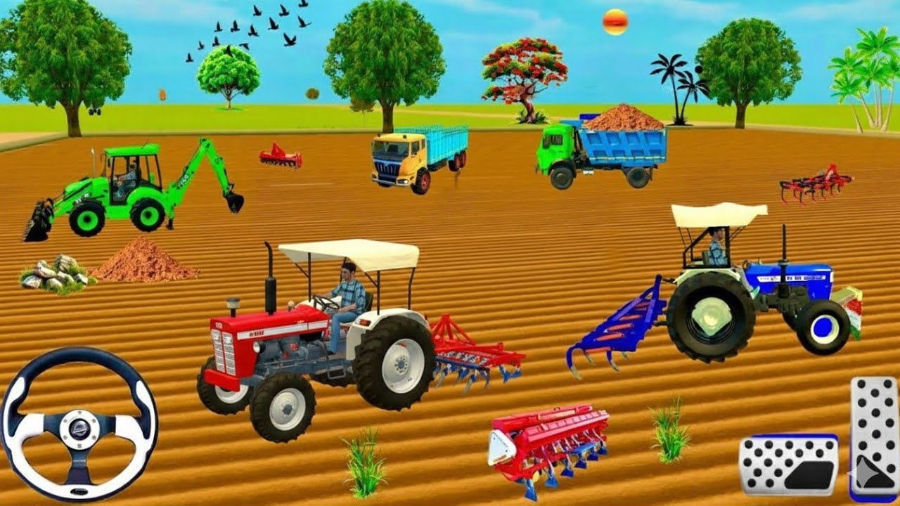 HMT 🚜//SWARAJ🚜//JCB DUMPERFARMING 3D GAMINGVIDEO #trending #viralvideo
