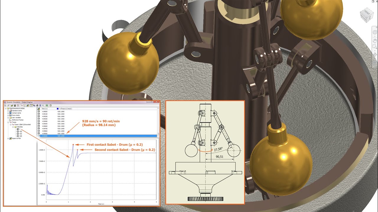 Tutorial Inventor - 189 Watt Governor in Action