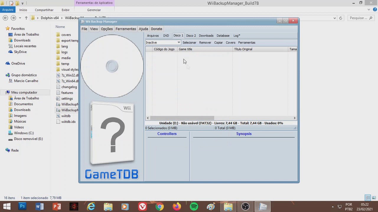 Transferindo jogos de Wii em WBFS para o seu HD Externo/Pendrive atrav&eacute;s do Wii Backup Manager