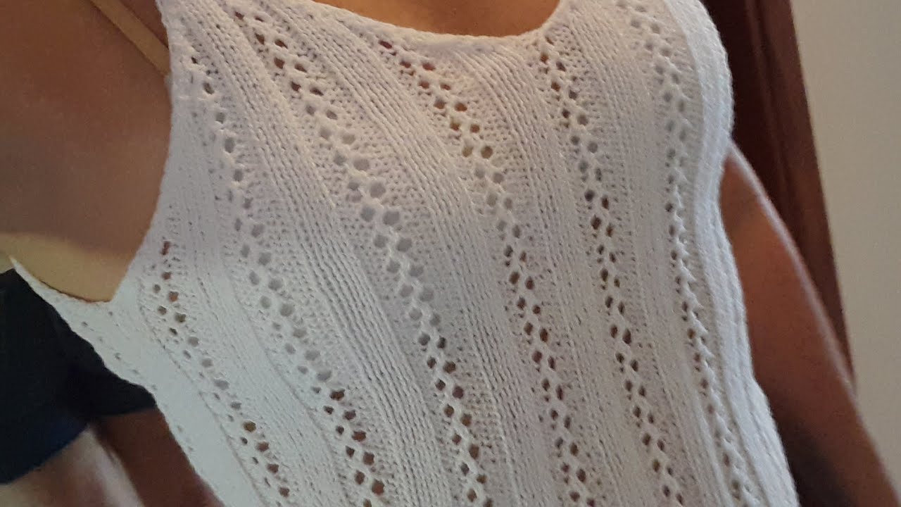 Remera musculosa de hilo con punto calado, fresca y práctica!!!