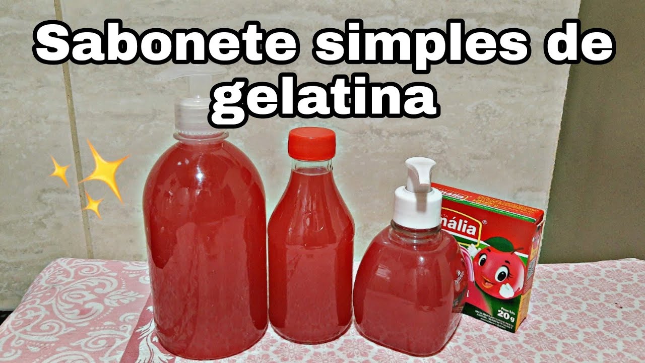 COMO FAZER SABONETE CASEIRO LÍQUIDO DE GELATINA sem baba!