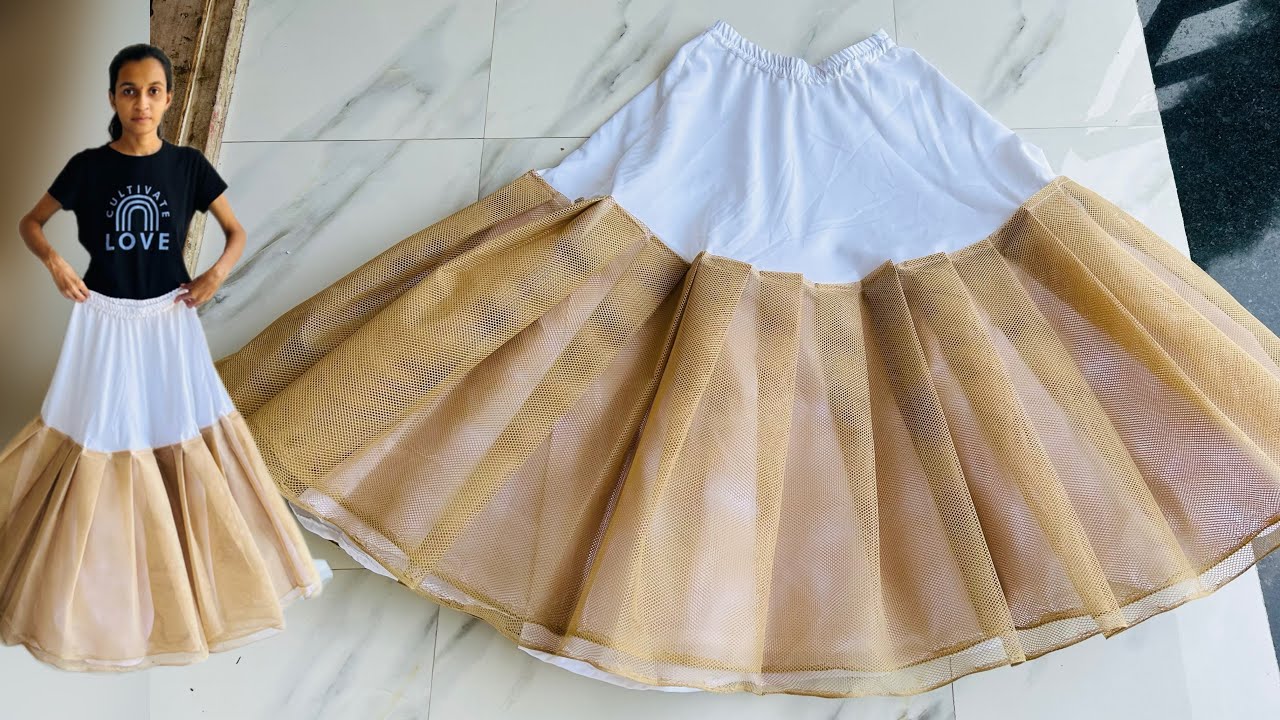 Can can Skirt cutting and stitching full tutorial step by step in hindi | can can skirt केसे बनाये ?