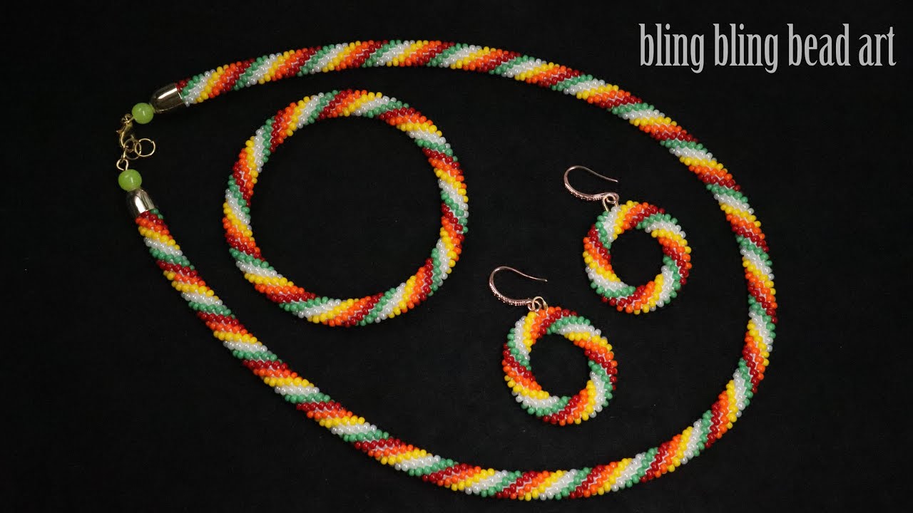 آموزش النگو و گوشواره حلقه ای با روش منجوق بافی invisible join in bead crochet ,beading tutorial