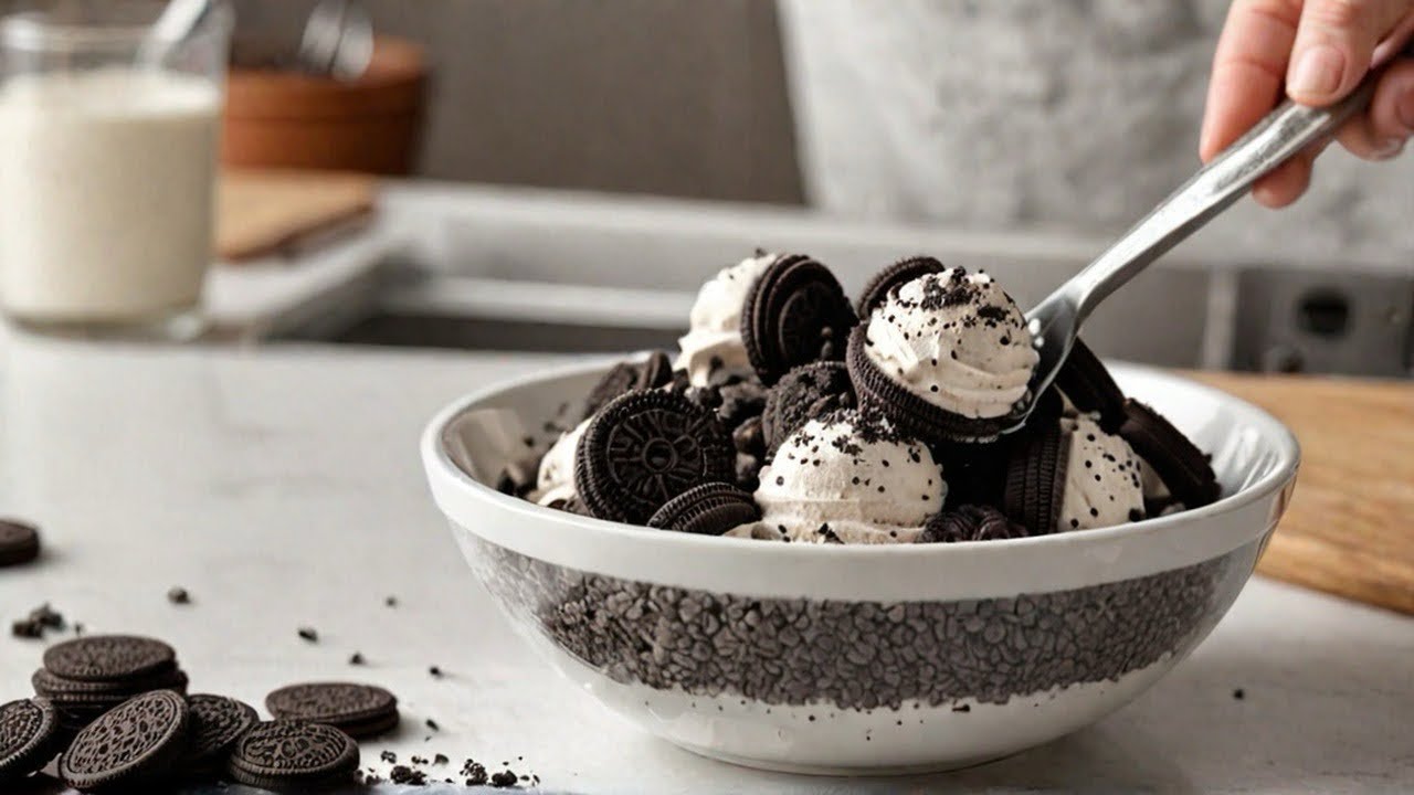 HOW TO MAKE EASY HOMEMADE OREO ICE CREAM 🍪🍨 RECIPE