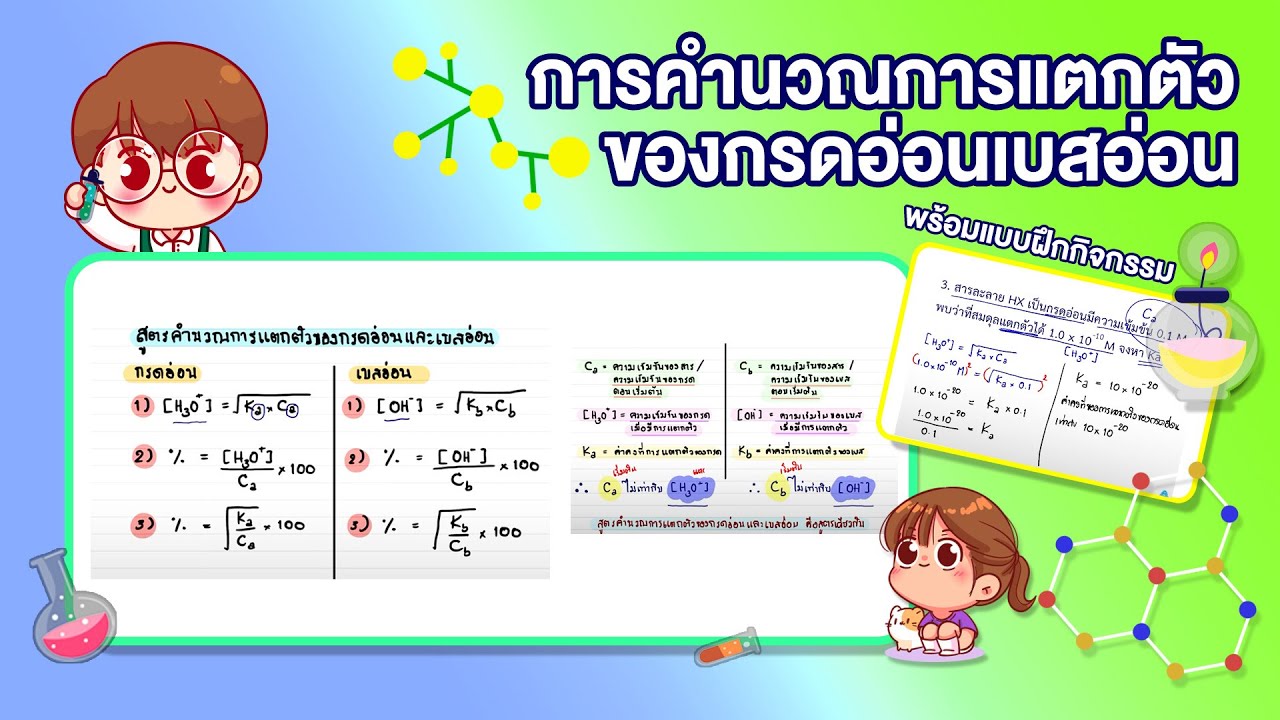 การคำนวณการแตกตัวของกรดอ่อนเบสอ่อน