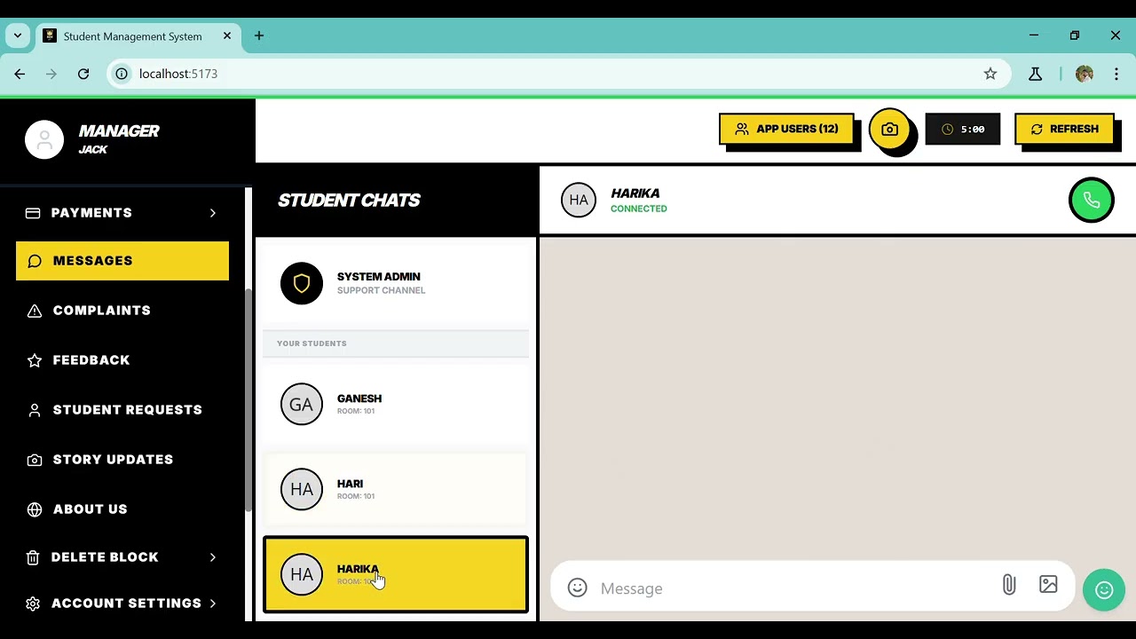 Student management application 