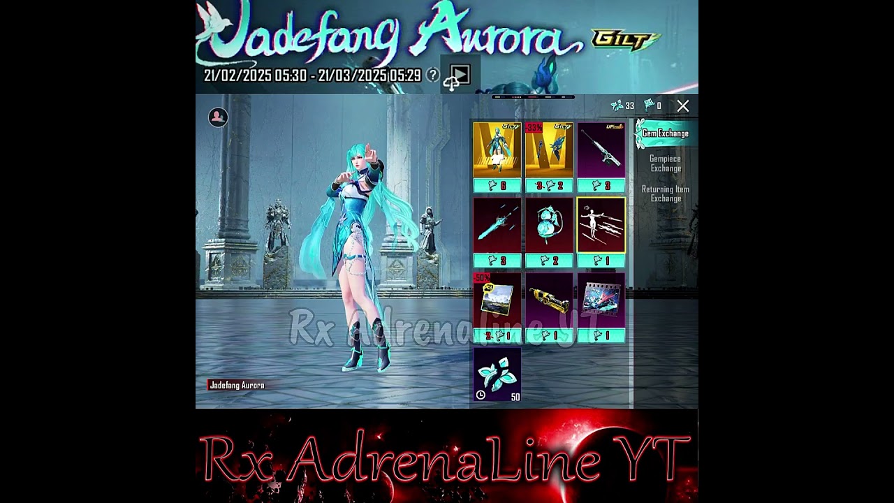 Jadefang Aurora GILT Spin, Gem Conversion, Pre-order| BGMI || Rx AdrenaLine YT 