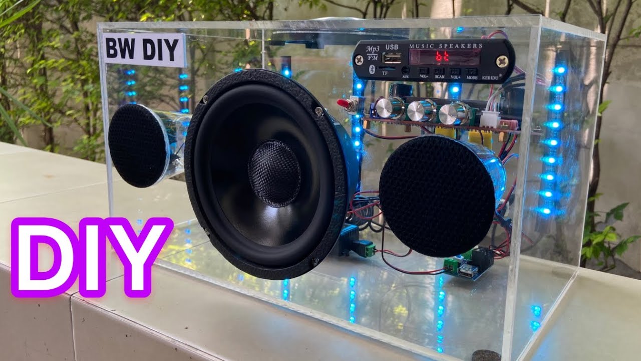 Diy bluetooth speaker super bass amplifire 2.1 subwoofer box ลำโพงบลูทูธทำเอง เบสหนัก ลำโพงใส