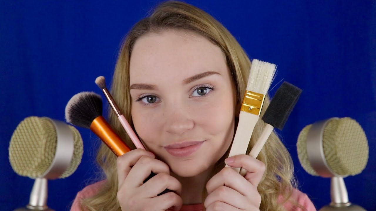 ASMR Microphone Brushing with Different Brushes