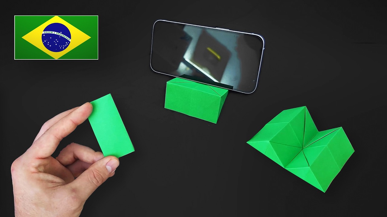 Origami: Suporte para Celular MUITO FÁCIL - Tutorial PT-BR