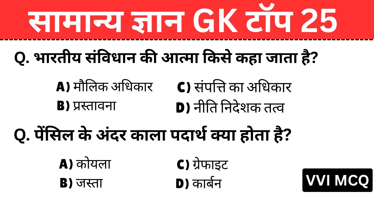सामान्य ज्ञान | General Knowledge | GK GS Questions | All Competitive Exams | GK MCQ