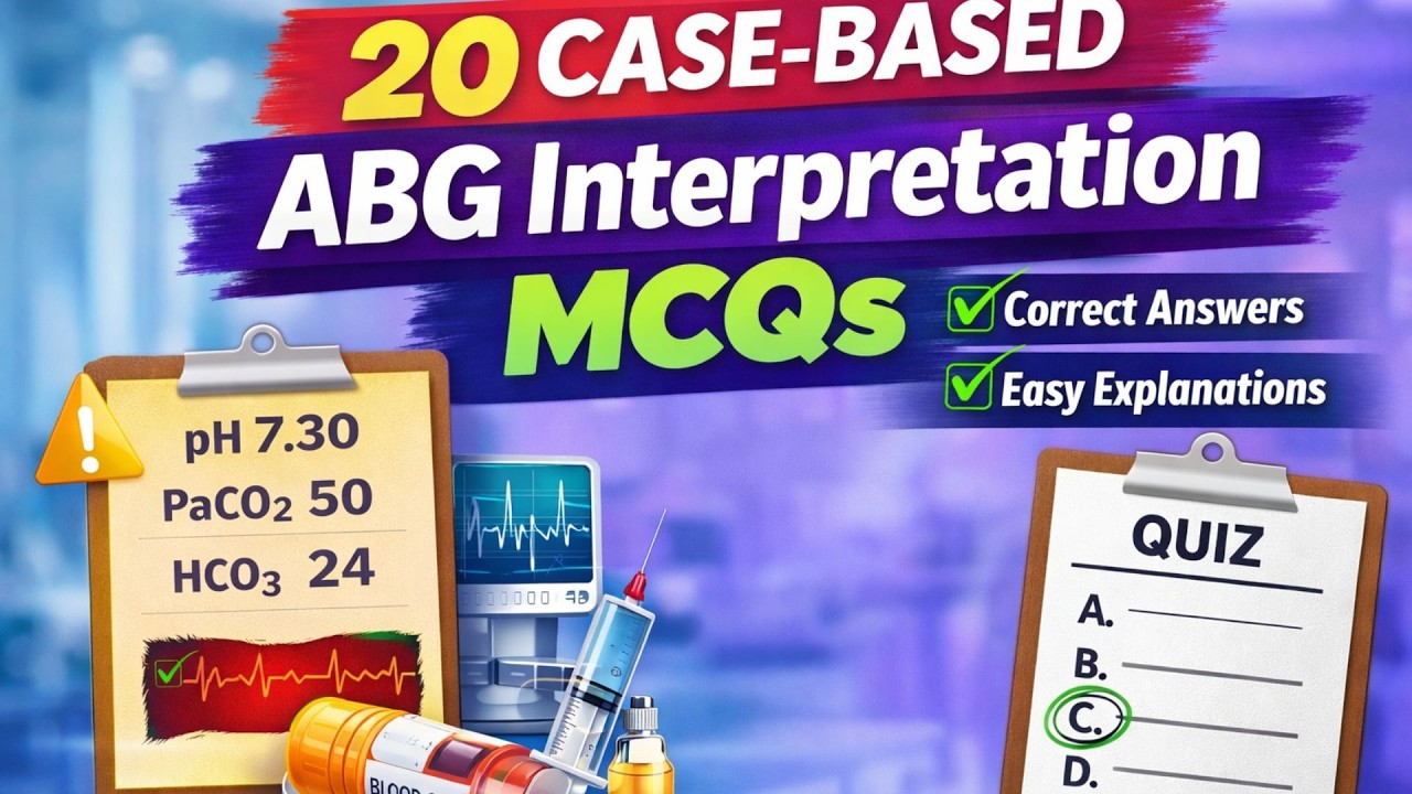 ARTERIAL BLOOD GAS (ABG) INTERPRETATION MCQs | NURSING EXAM | CASE BASED SCENARIO MCQS