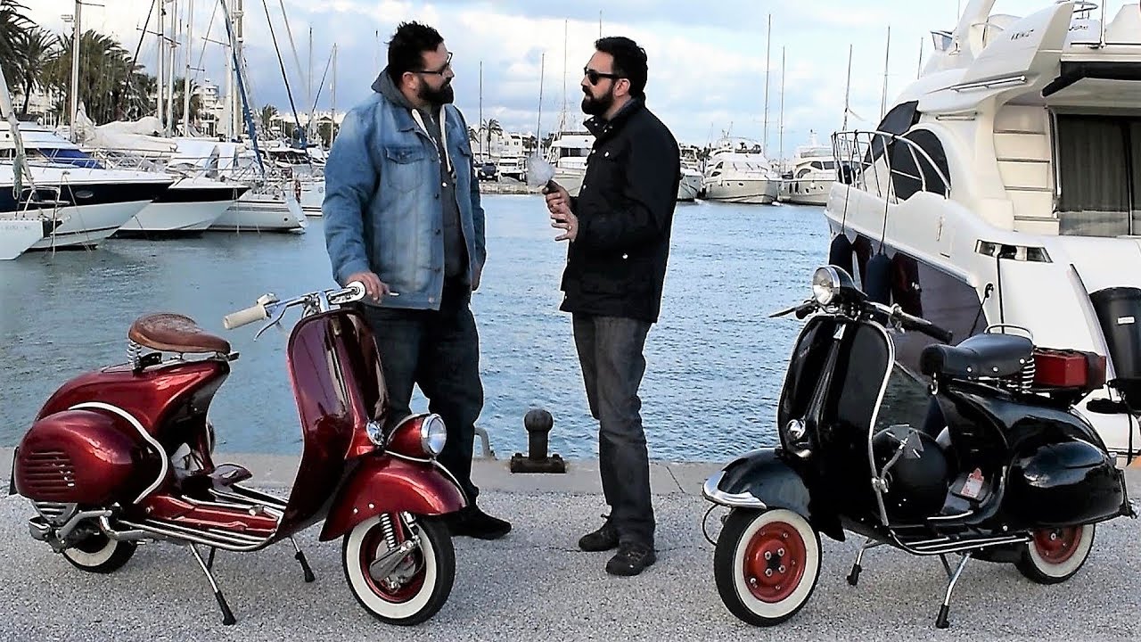 Vespa Faro Bajo Rojo Candy 😍 Manillar Tubo Hot Rod 😍 Mallorca Motorvlog  47