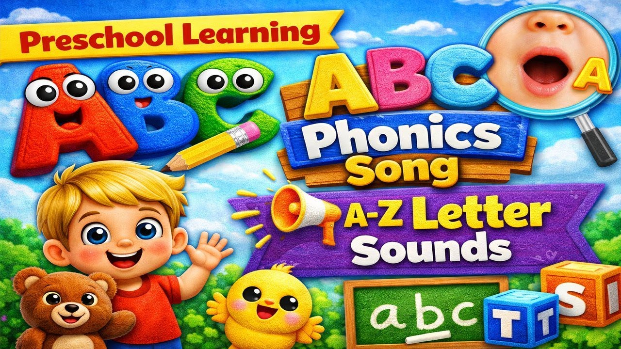 Preschool Learning ABC Phonics Song | A&ndash;Z Letter Sounds #preschoollearning #nurseryrhymes #abcd #abc