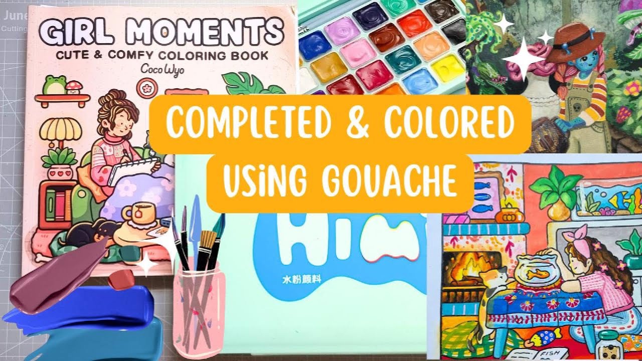 I Colored and Altered an Entire Book with HIMI Gouache | Fully Colored Book | Girl Moments  ✨️