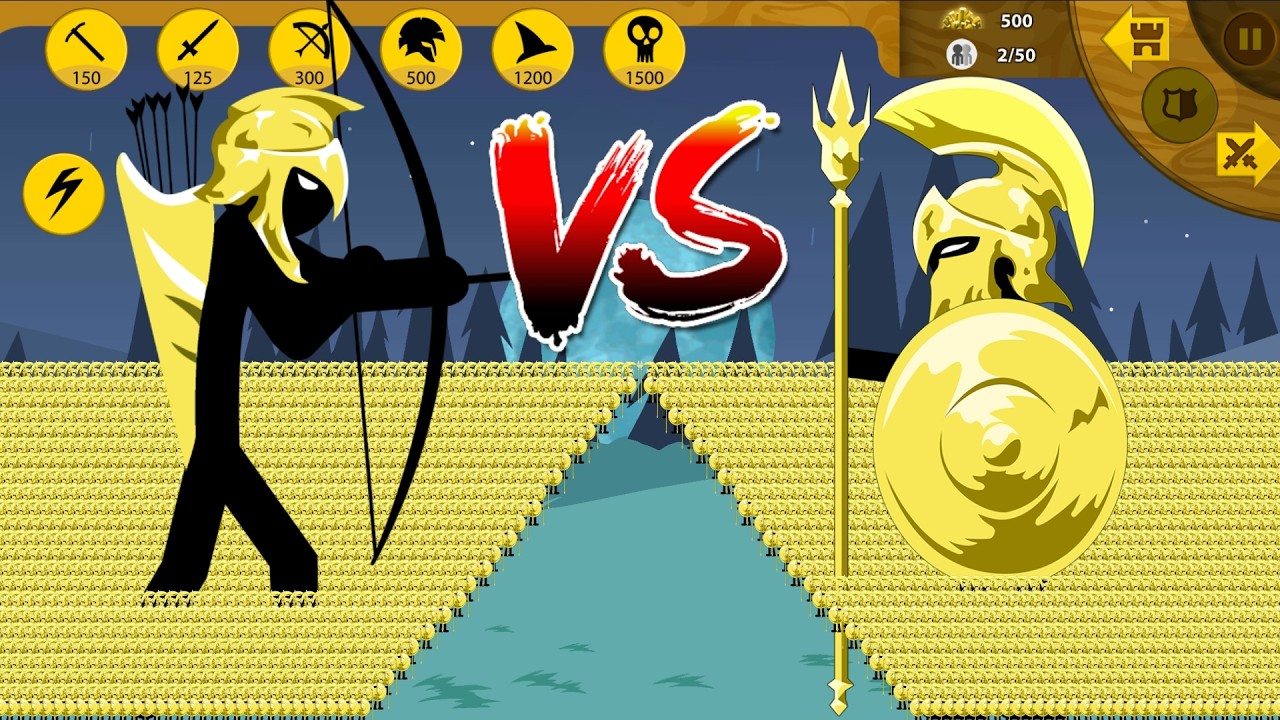 STICK WAR LEGACY | Army 9999 Archidon Gold VS Army 9999 Spartan Gold🔥EPIC BATTLE