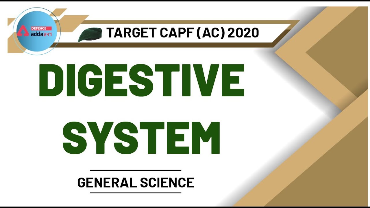 CAPF (AC) 2020 | General Science | Digestive System for CAPF Assistant Commandant Preparation