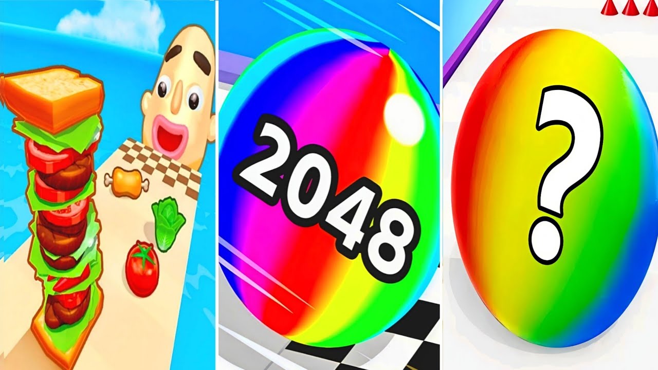 Sandwich Runner 🥪 | Rolling Ball Run 2048 | Number Ball Run Challenge New Update 2026