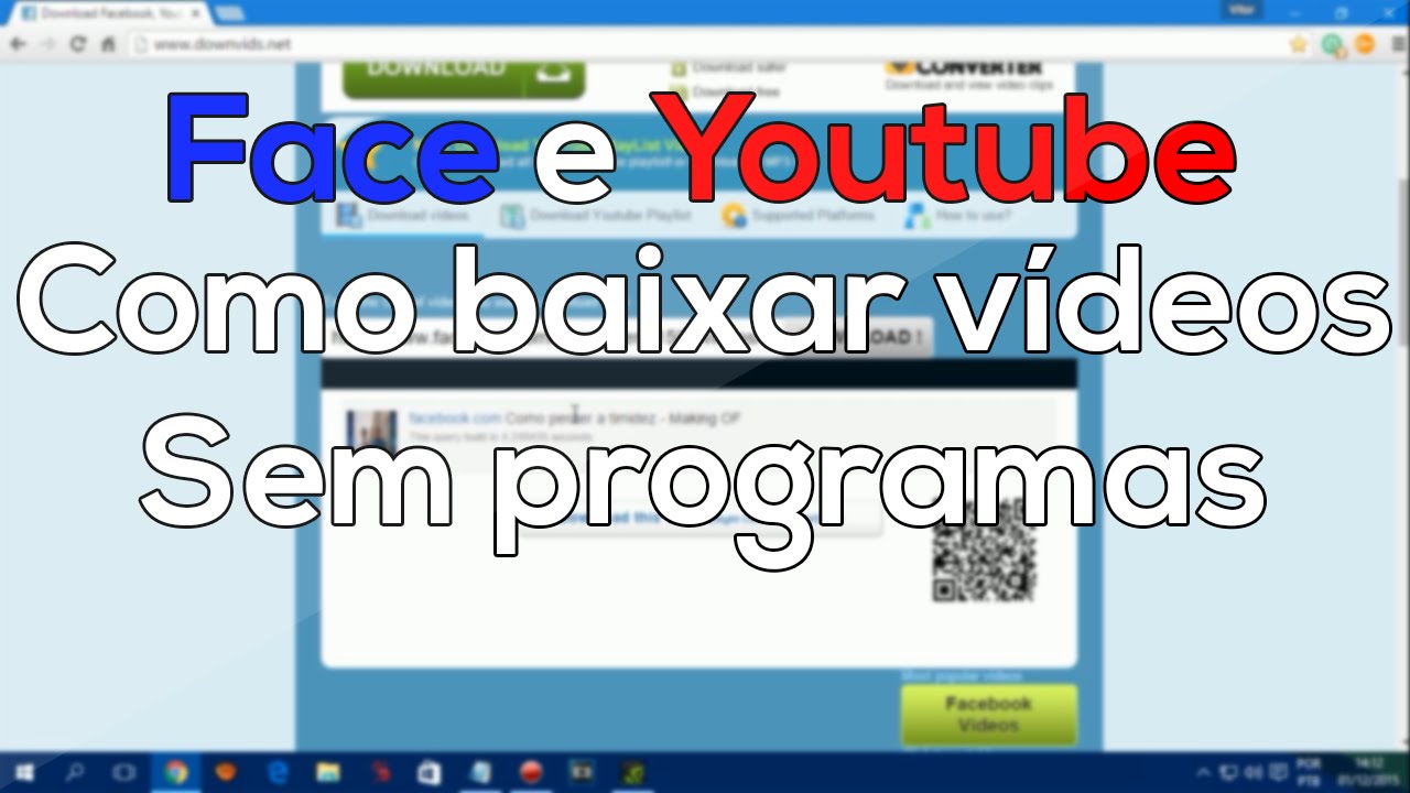 Como baixar v&iacute;deos do facebook e youtube sem usar programas
