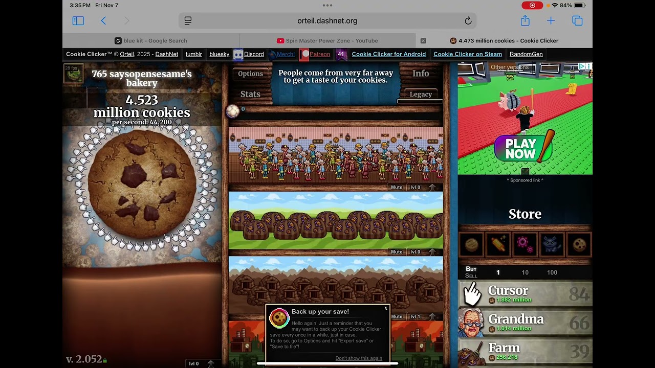 infinite cookies in cookie clicker