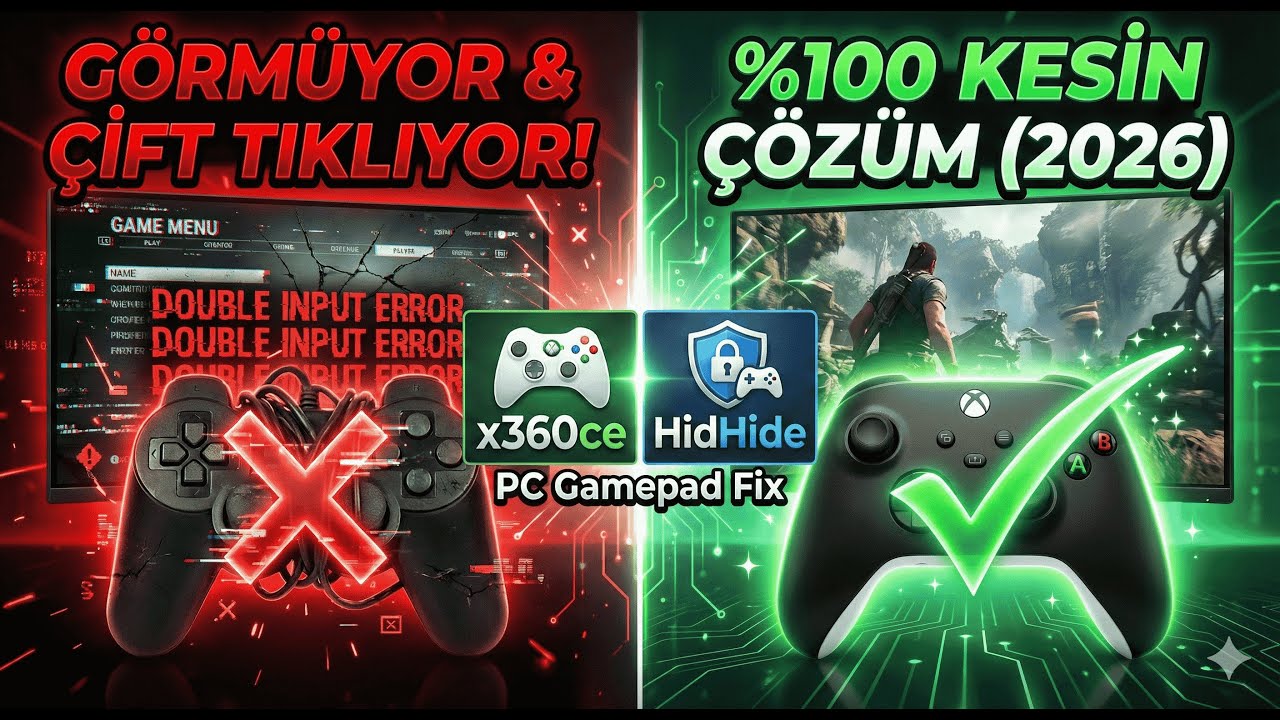 PC Gamepad G&ouml;rmeme ve &Ccedil;ift Tıklama Sorununa Kesin &Ccedil;&ouml;z&uuml;m! (2026) | x360ce & HidHide