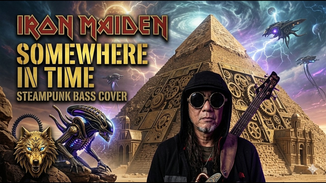 IRON MAIDEN — Somewhere In Time | Steampunk Bass Cover by Geminis Arisings | Heavy Metal | #metal