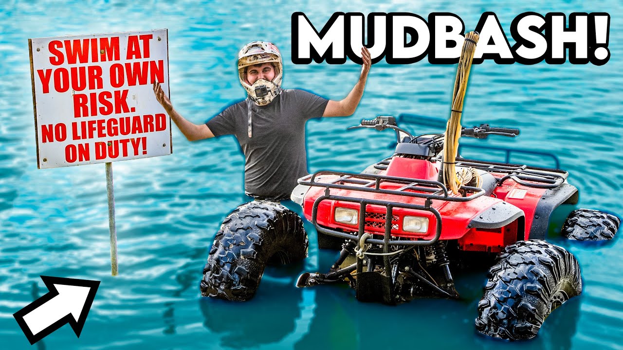 FLOATING MY FOUR-WHEELER ACROSS LAKE! *MUD BASH 2023*