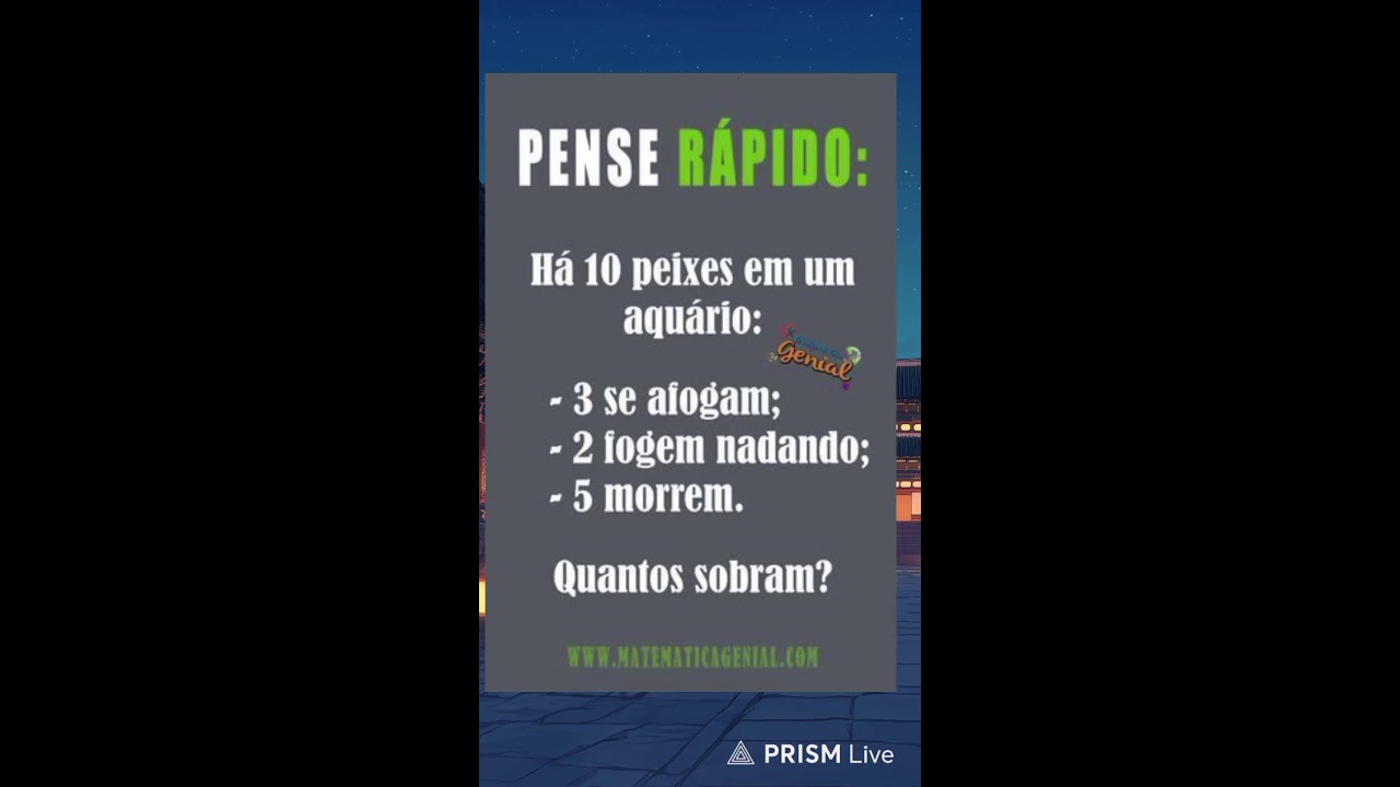 Quantos peixes 🐠🐠🐟🐟 sobram? boa Noite, good Night 🙏🙏🙏