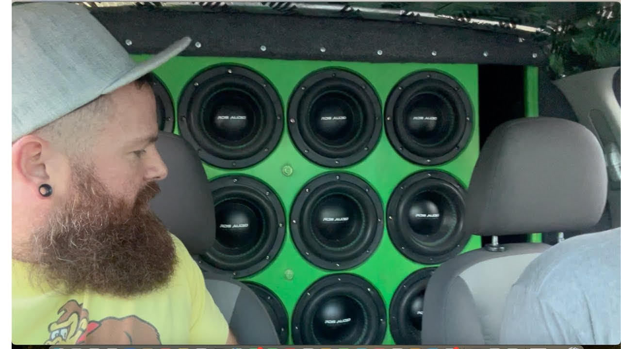 16 8 inch subwoofers in a Flat Wall.  RDS audio