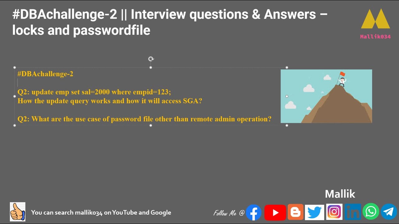 #DBAchallenge-2 || Interview questions & Answers – locks and passwordfile