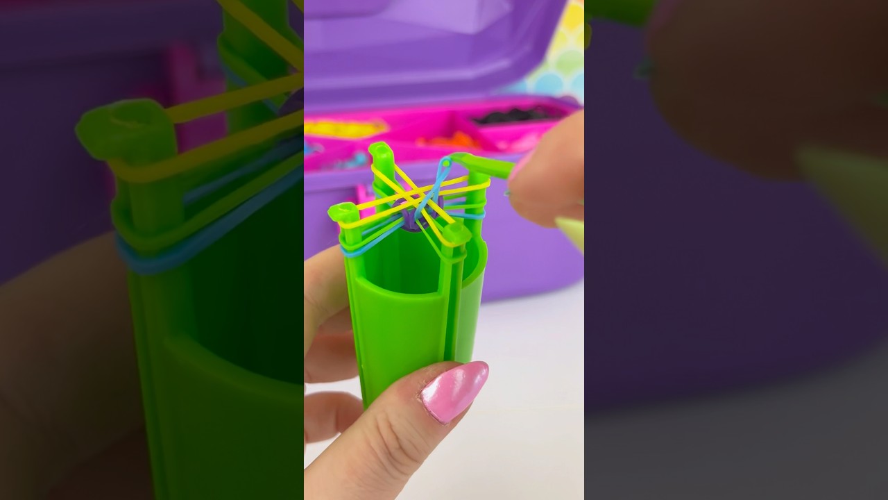 This Loom Bracelet Kit comes with so many rubber bands to make bracelets! Super Cra-Z-Loom Caddy