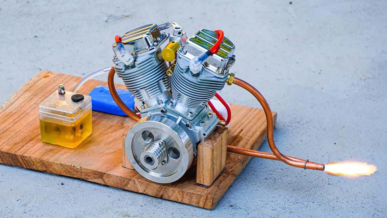 Mini V-Twin Engine Four-stroke Test
