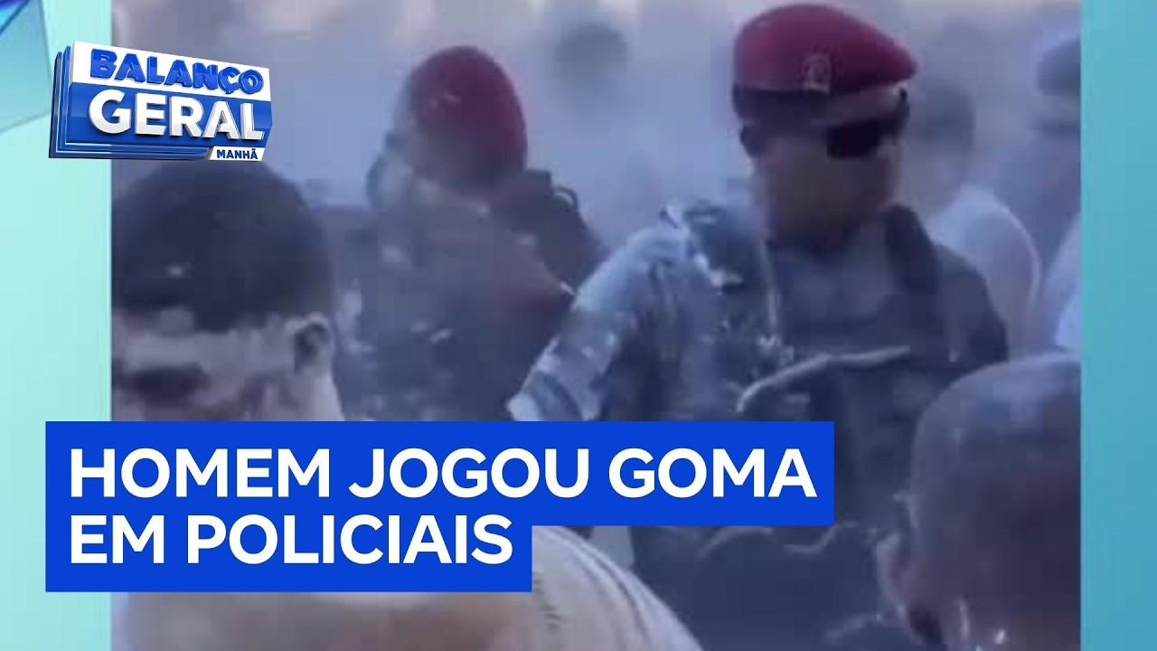 Folião é preso após filmar amigo jogando goma em policiais durante o Carnaval