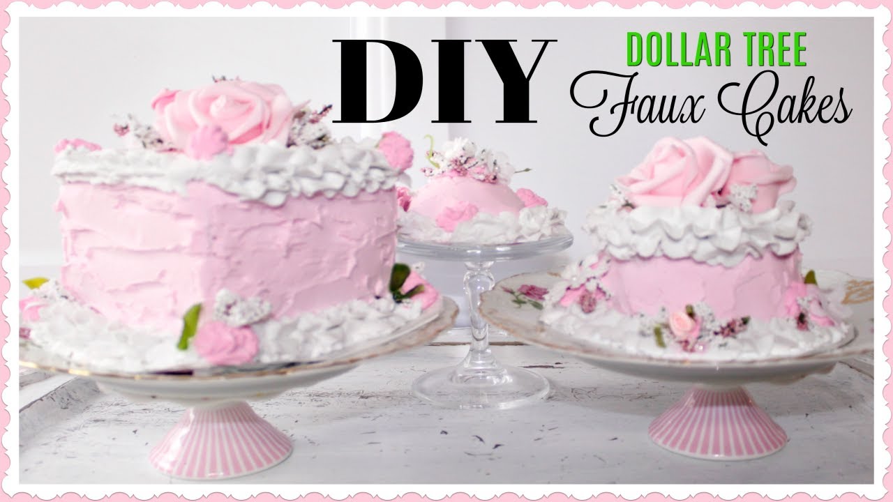 DIY DOLLAR TREE FAUX CAKE TUTORIAL 🍰HOW TO MAKE A FAKE CAKE ON A BUDGET