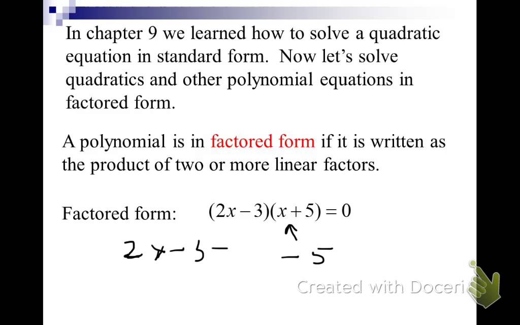 10.4 zero product rule