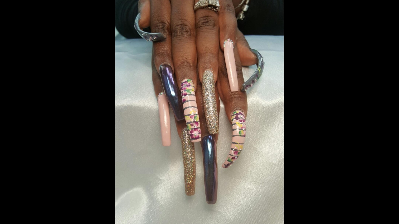 What I go through for My Long Nails ::Full Nailday Vlog :: Pink Sailor Nails