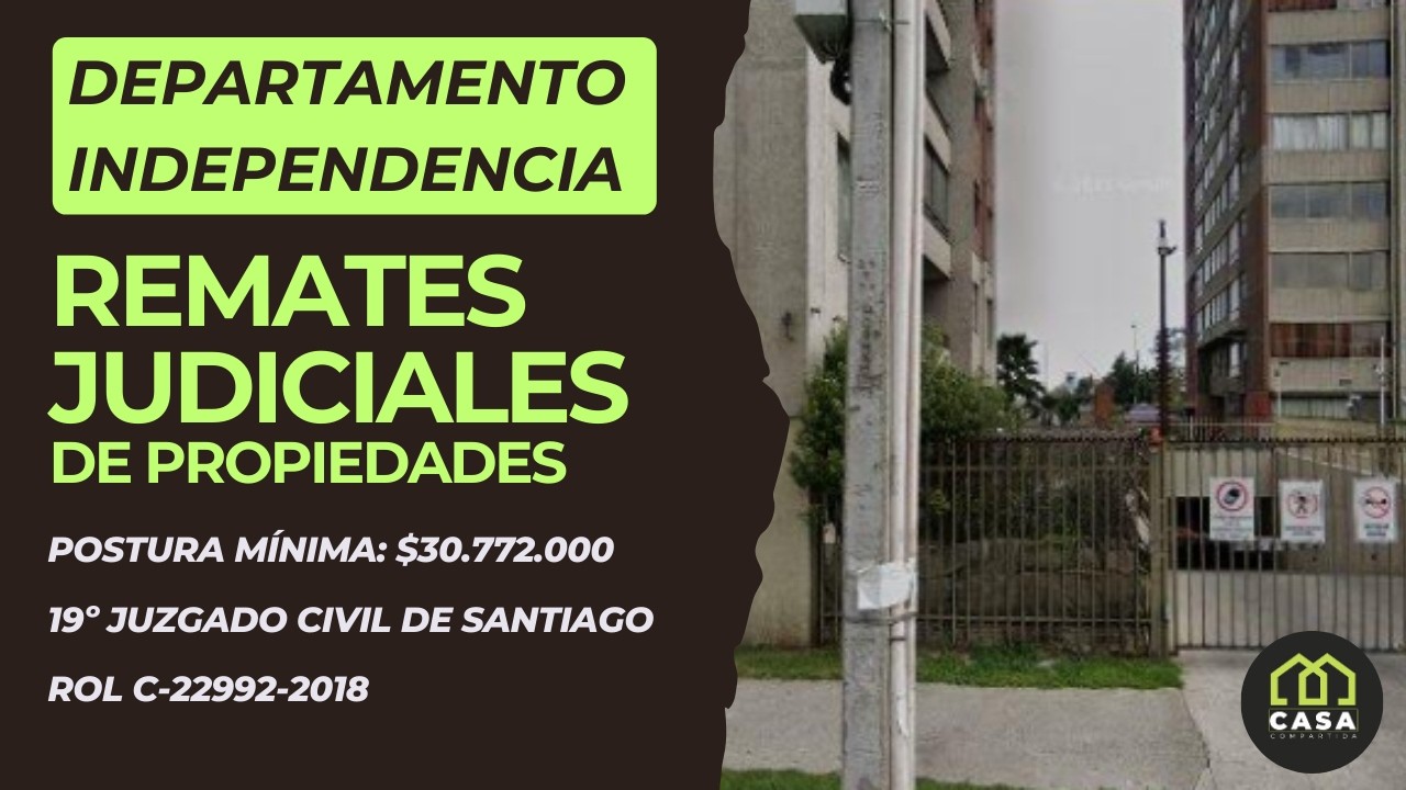 🏢 Remate Judicial en Independencia desde UF 806 (Departamento + Bodega)