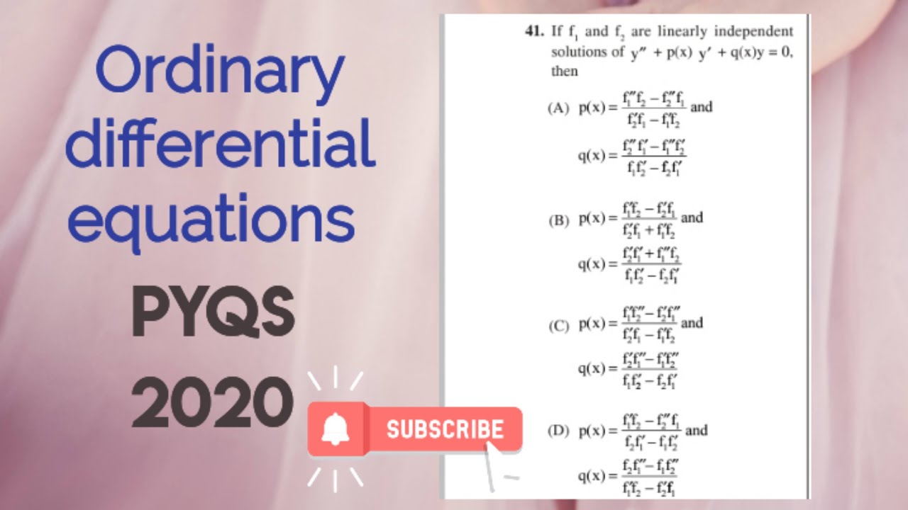 KSET Mathematical sciences| Ordinary differential equations|KSET PYQs 2020|