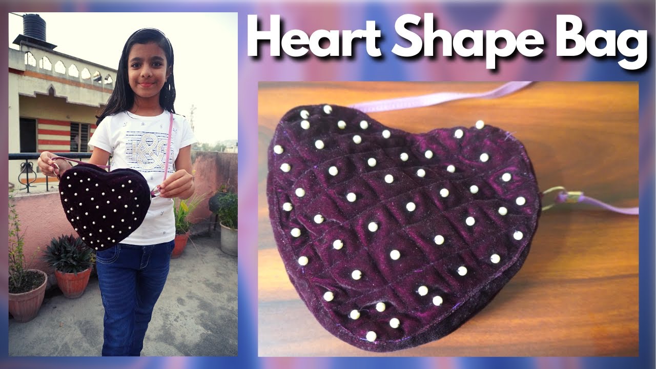 Heart Shaped Bag / Zipper Handbag | DIY Purse Bag