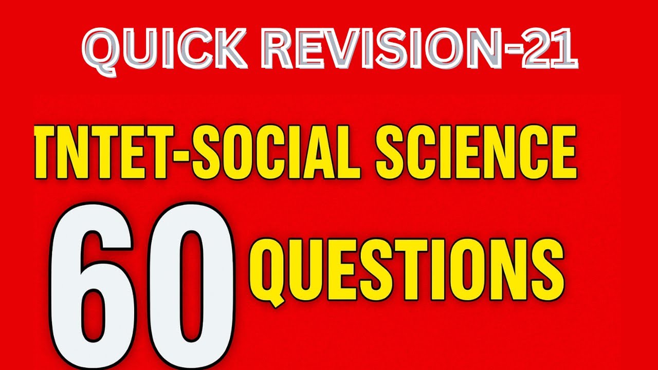 TN-TET Social Science |6th Std| 60 Important Questions (Part 21) | TET Exam Preparation 2025 #tntet