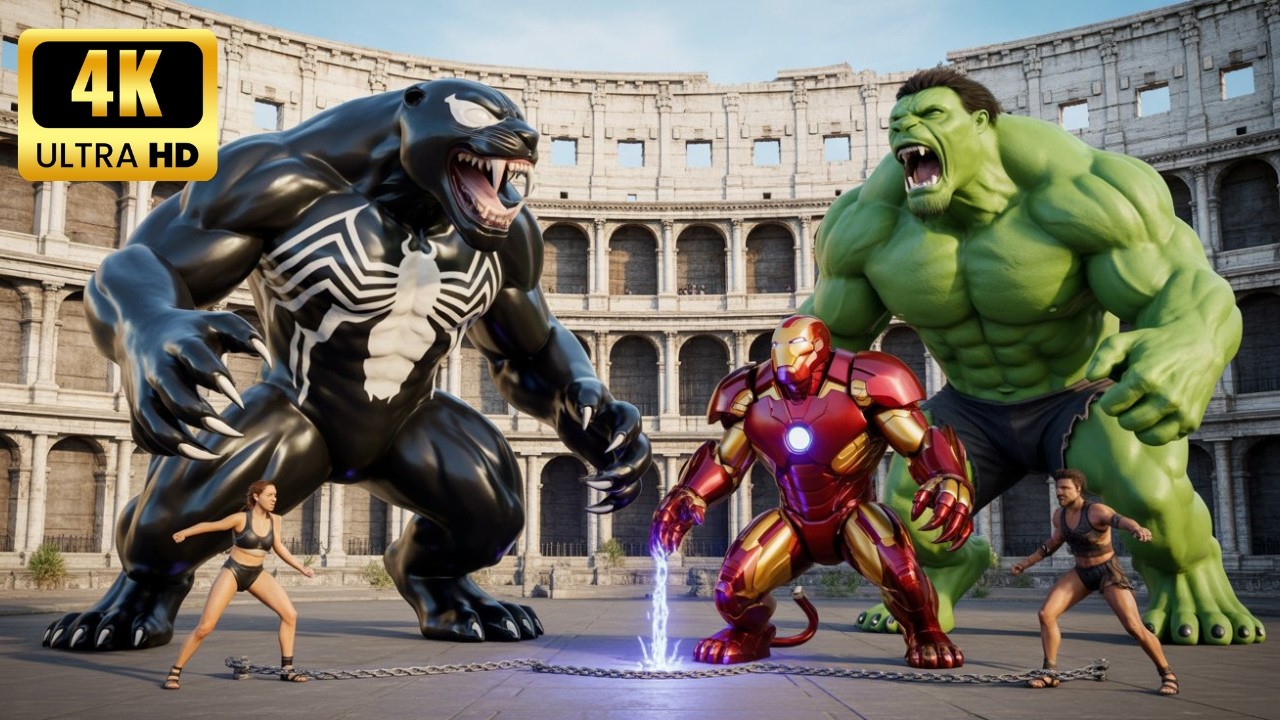 💥 VENOM Tiger vs IRON MAN Lion & HULK Lion 🦁 Epic Double Battle  Who SURVIVES!